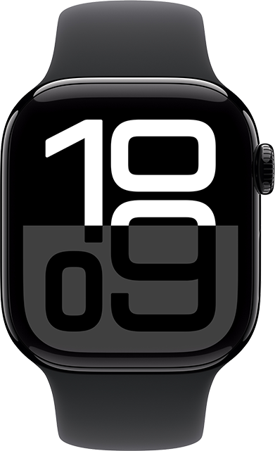 Apple Watch Series 10 42mm - Jet Black Aluminum Black Sport Band S-M